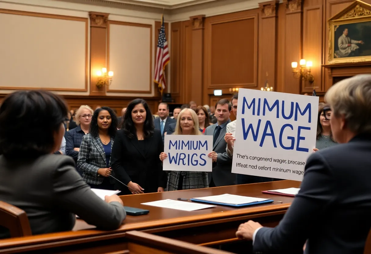 Legislative session discussing minimum wage increase in Kentucky