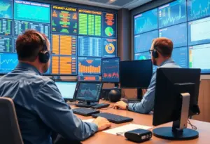 Control center managing power outage alerts