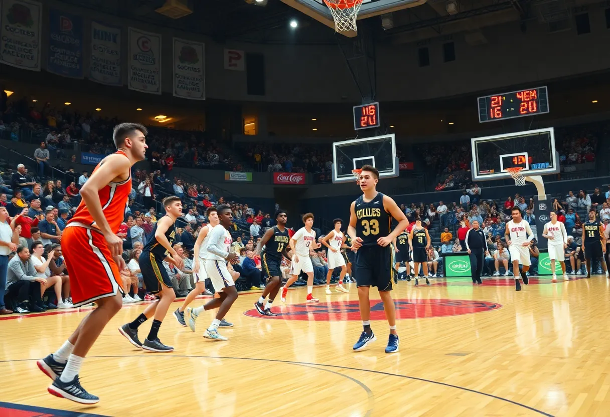 Louisville basketball players in action during a game
