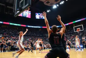 Louisville basketball team playing against Pittsburgh Panthers