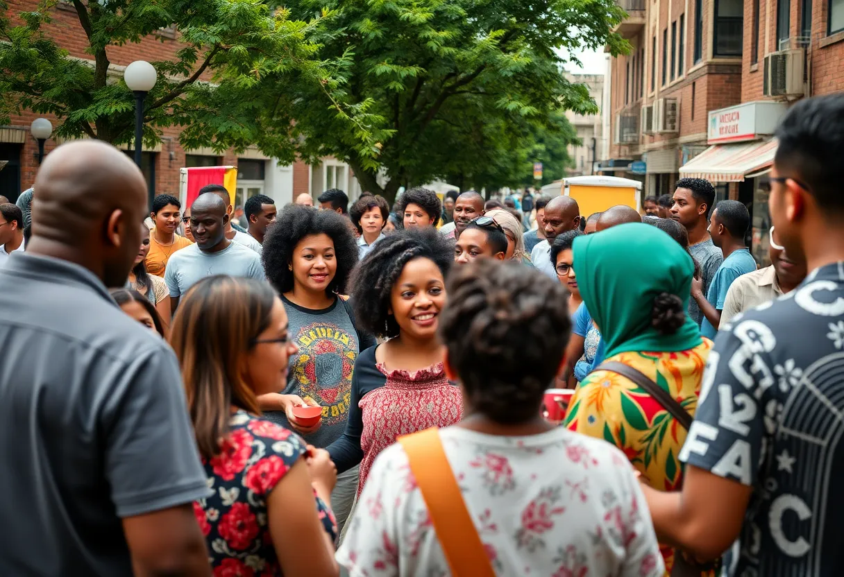 Community gathering in Louisville promoting peace and unity