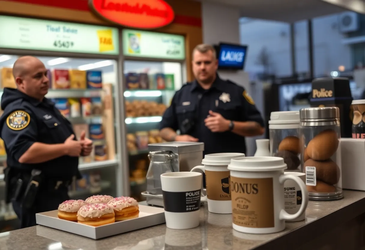Police presence at a convenience store in Louisville after an impersonation crime.