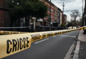 Crime scene in Louisville with police tape