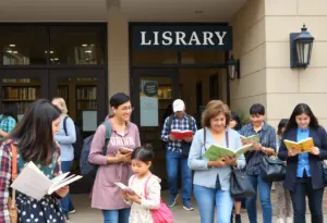 Community members participating in fundraising for Louisville libraries