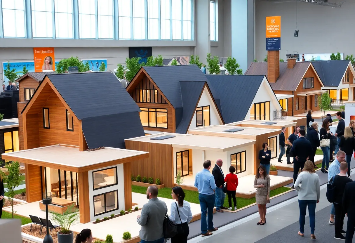 Model homes displayed at the Louisville Manufactured Housing Show