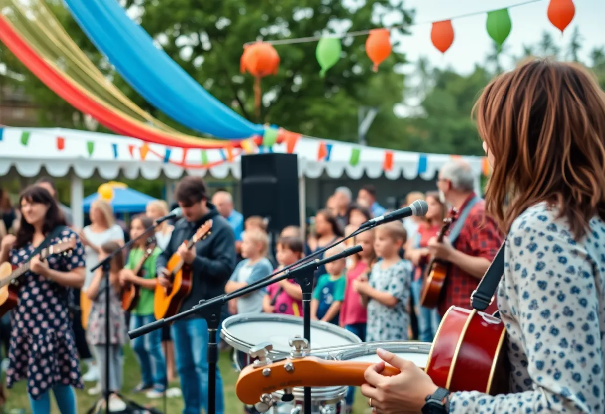 Community members enjoying a free concert by the Louisville Orchestra