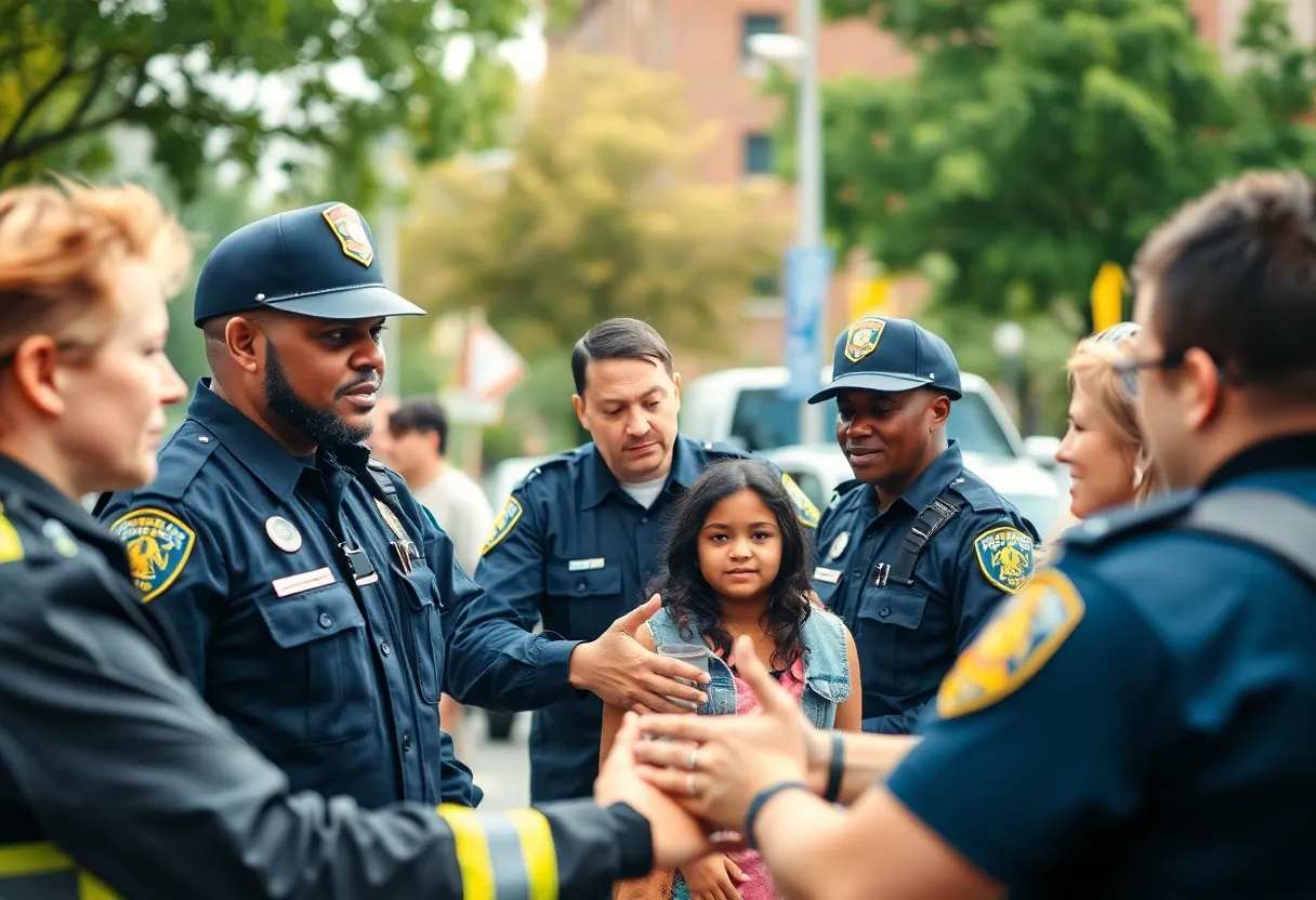 Police engaging with community members in Louisville