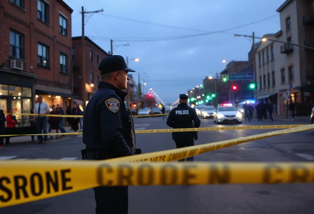 Police investigating a shooting scene in Louisville