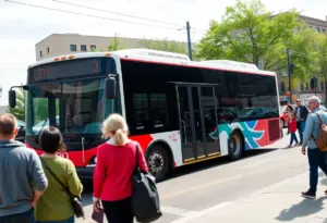Louisville TARC Bus in a city street