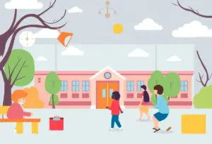 Illustration representing child safety in schools