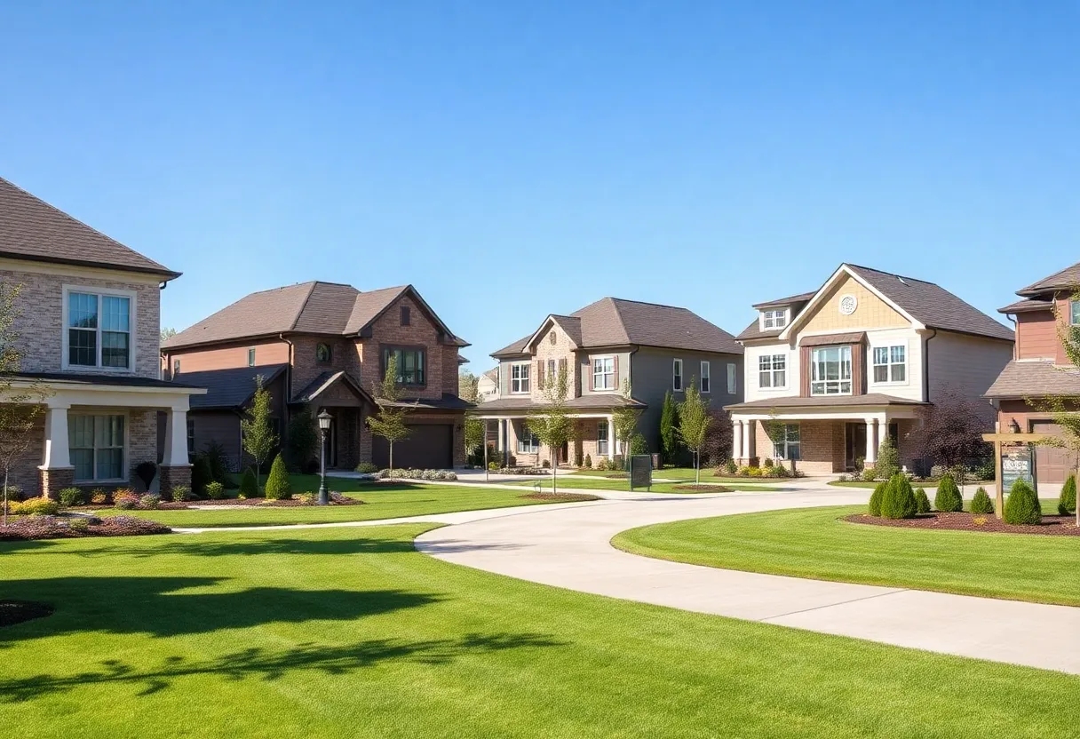 Upscale homes in a residential neighborhood in Louisville