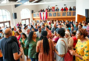 Community members celebrating Martin Luther King Jr. Day at Taylor County Civic Center