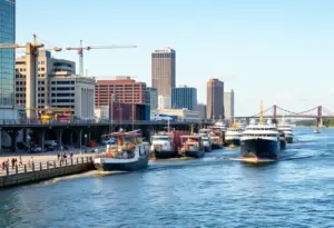 Riverfront in Louisville showcasing industry and community vibrancy