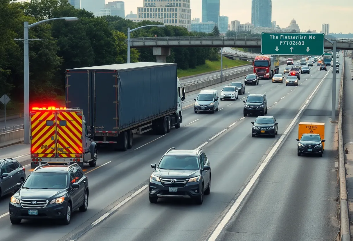 Traffic disruption caused by an oversized truck on I-64 East ramp in Louisville