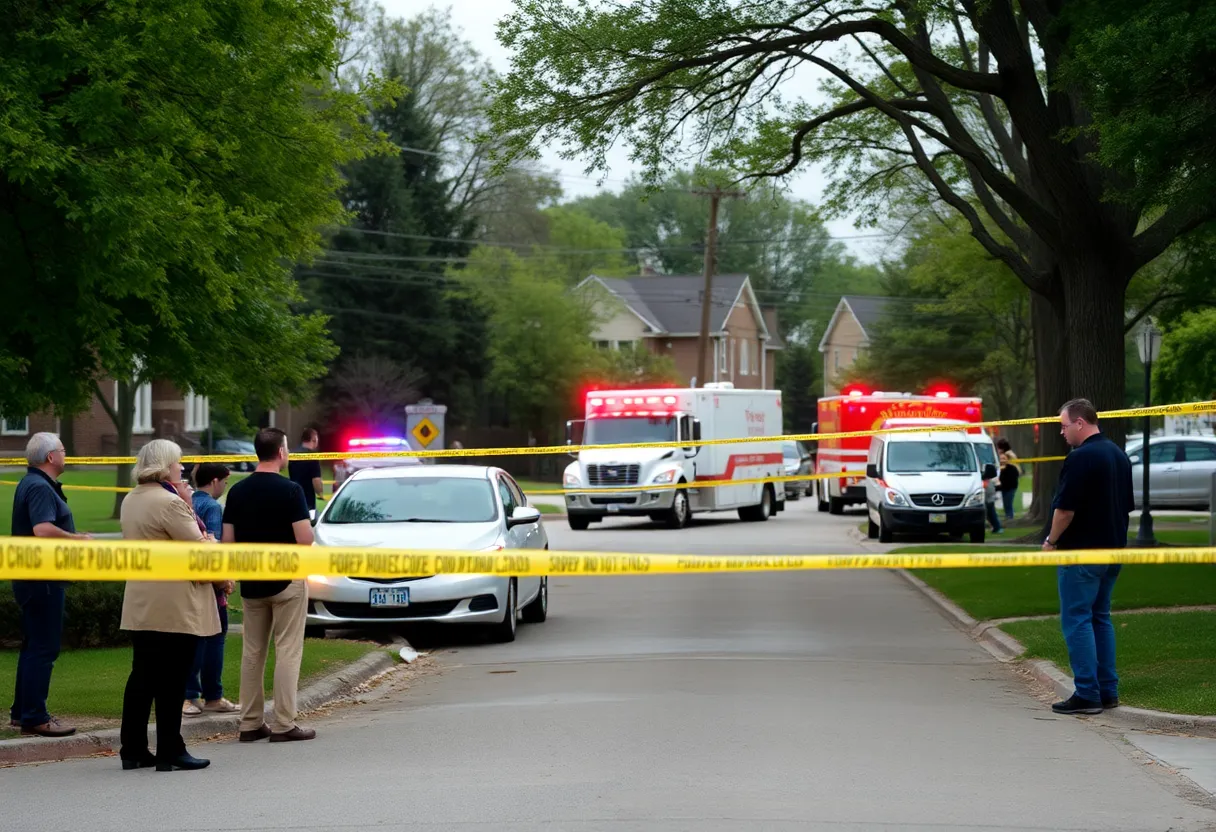 Crime scene in Park DuValle neighborhood with police presence