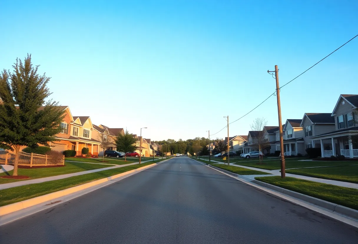 Quiet suburban street in Pleasure Ridge Park, Louisville
