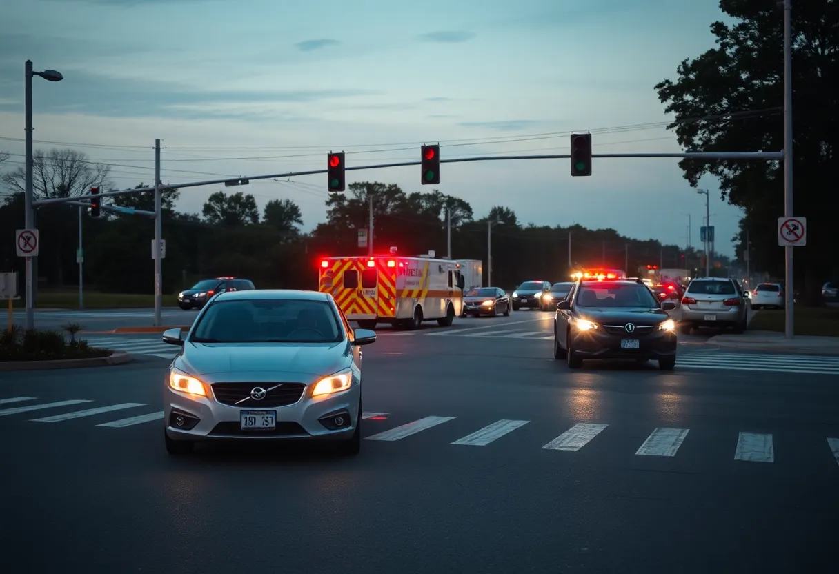 Two vehicles involved in a crash at an intersection in Scottsburg