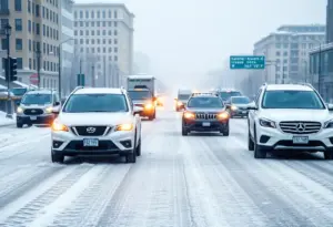 Snowy roads in Louisville causing traffic delays