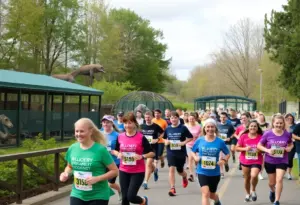 Runners at the Louisville Zoo 5K event