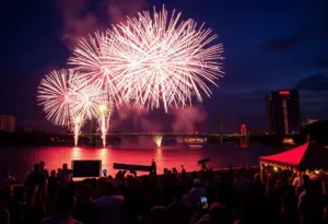 Fireworks display during Thunder Over Louisville festival