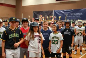Athletic celebration at Trinity High School with students in various sports gear