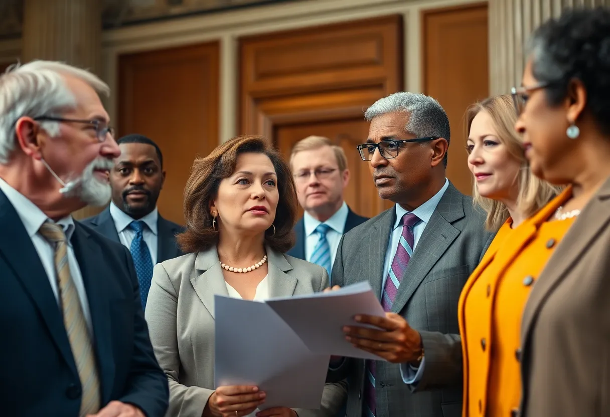 Politicians discussing health care policy