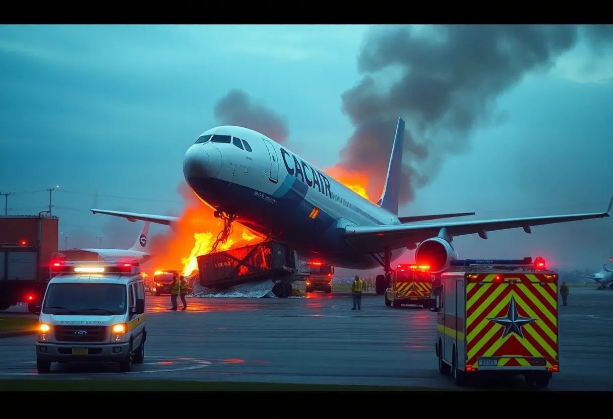 Crash site of a UPS cargo plane at Louisville Airport
