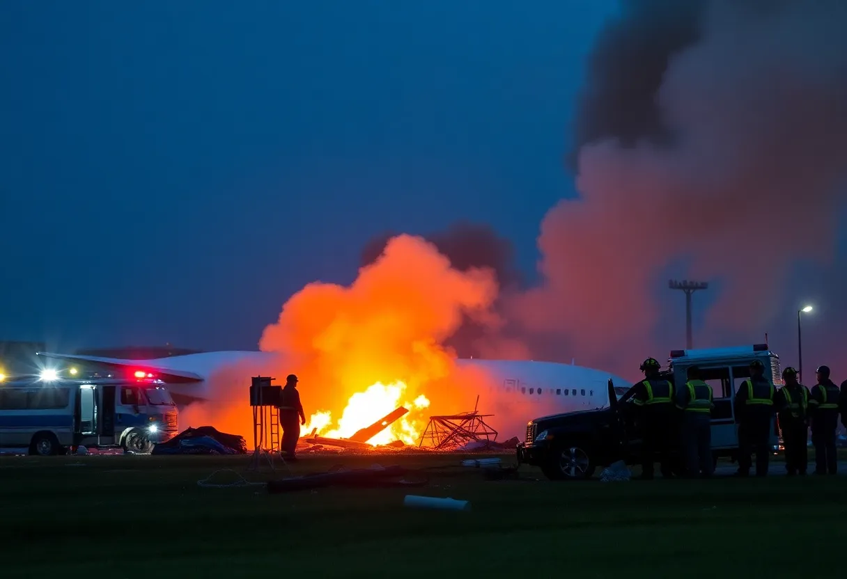 Crash site of UPS plane near Louisville International Airport