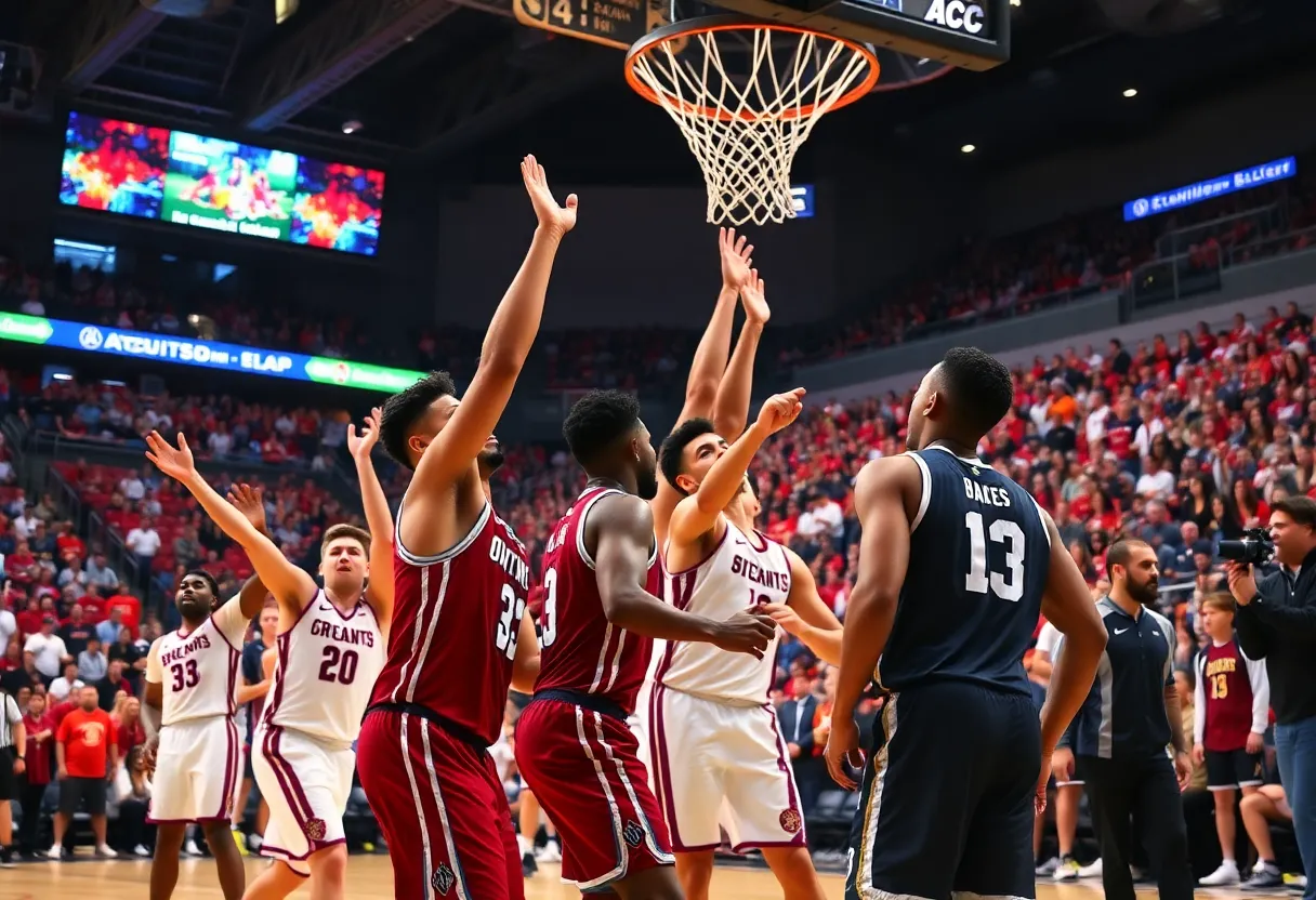 Virginia Cavaliers players celebrating their victory over Louisville Cardinals.