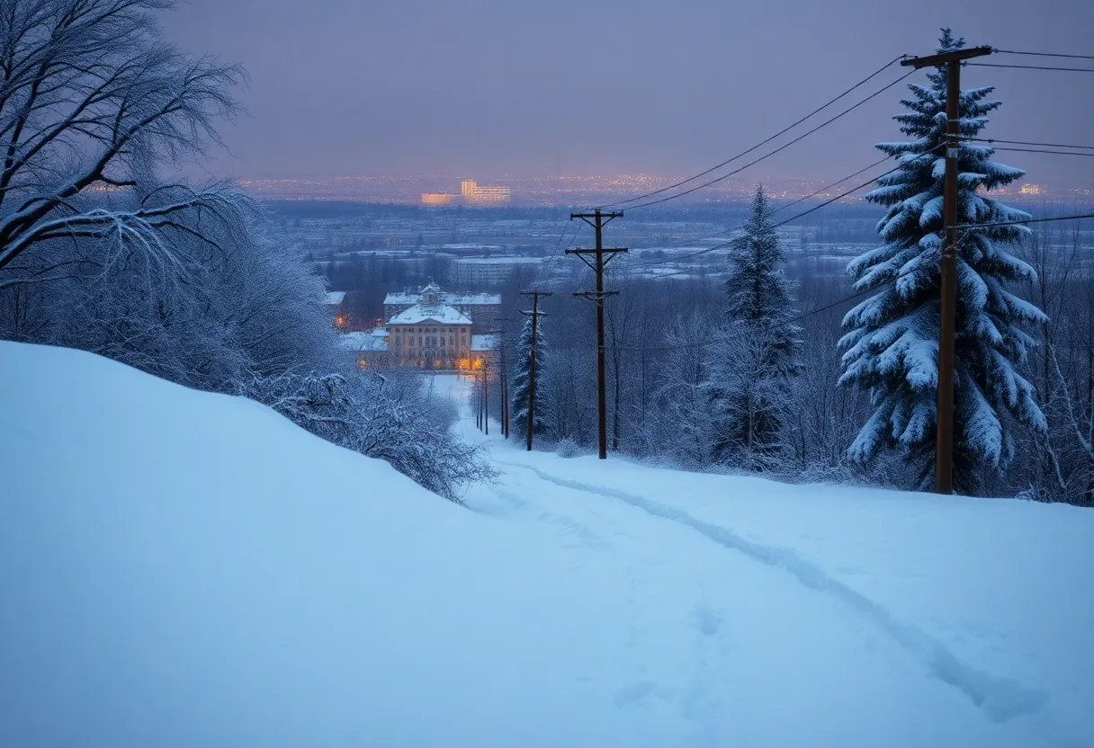 Severe winter storm causing power outages and travel disruptions
