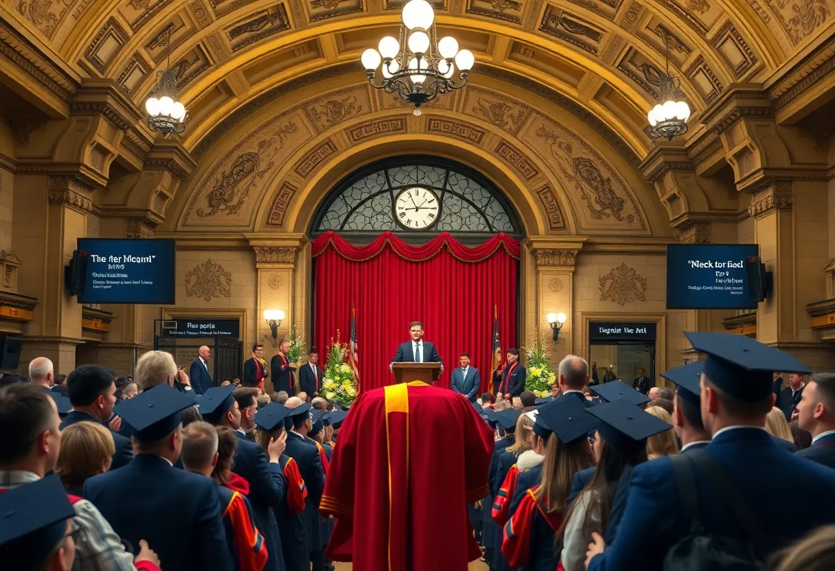 Crowd celebrating at the swearing-in ceremony of Zohran Mamdani