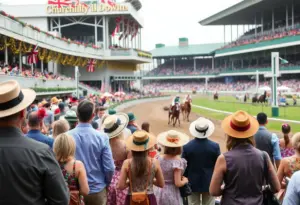 Crowd enjoying the Kentucky Derby at Churchill Downs
