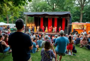 Audience enjoying a performance at the Kentucky Shakespeare Festival