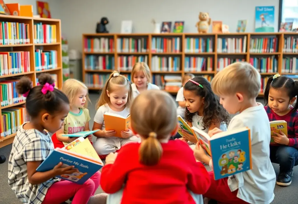 Children participating in early literacy programs at a Louisville library