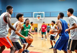Athletes competing in the Special Olympics Kentucky Region 1 Basketball Tournament