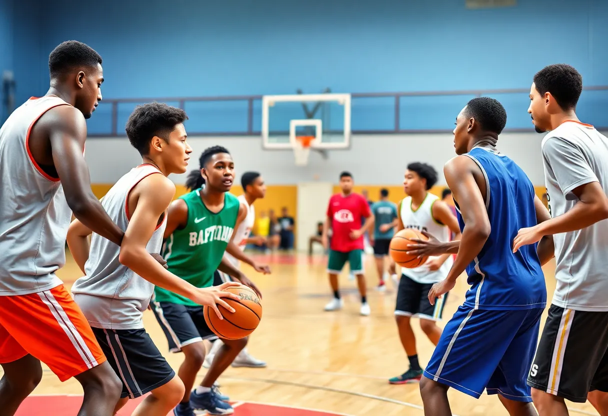 Athletes competing in the Special Olympics Kentucky Region 1 Basketball Tournament